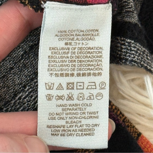 Free People multicolor Embroidered Crop Swing Tank Top XS cut out back cotton - Picture 7 of 9